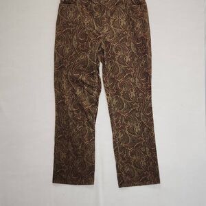 Vintage Kate Hill Casual Women's Size 14 Brown Ankle Length Pants Trousers